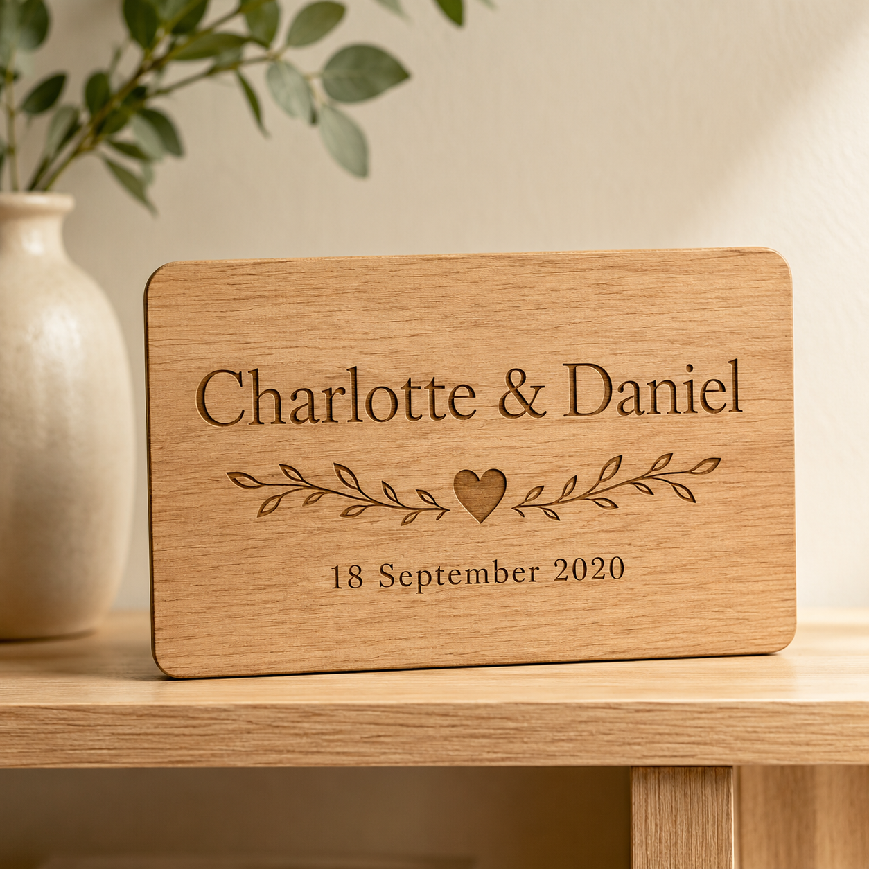 Personalised Anniversary Date Wooden Plaque
