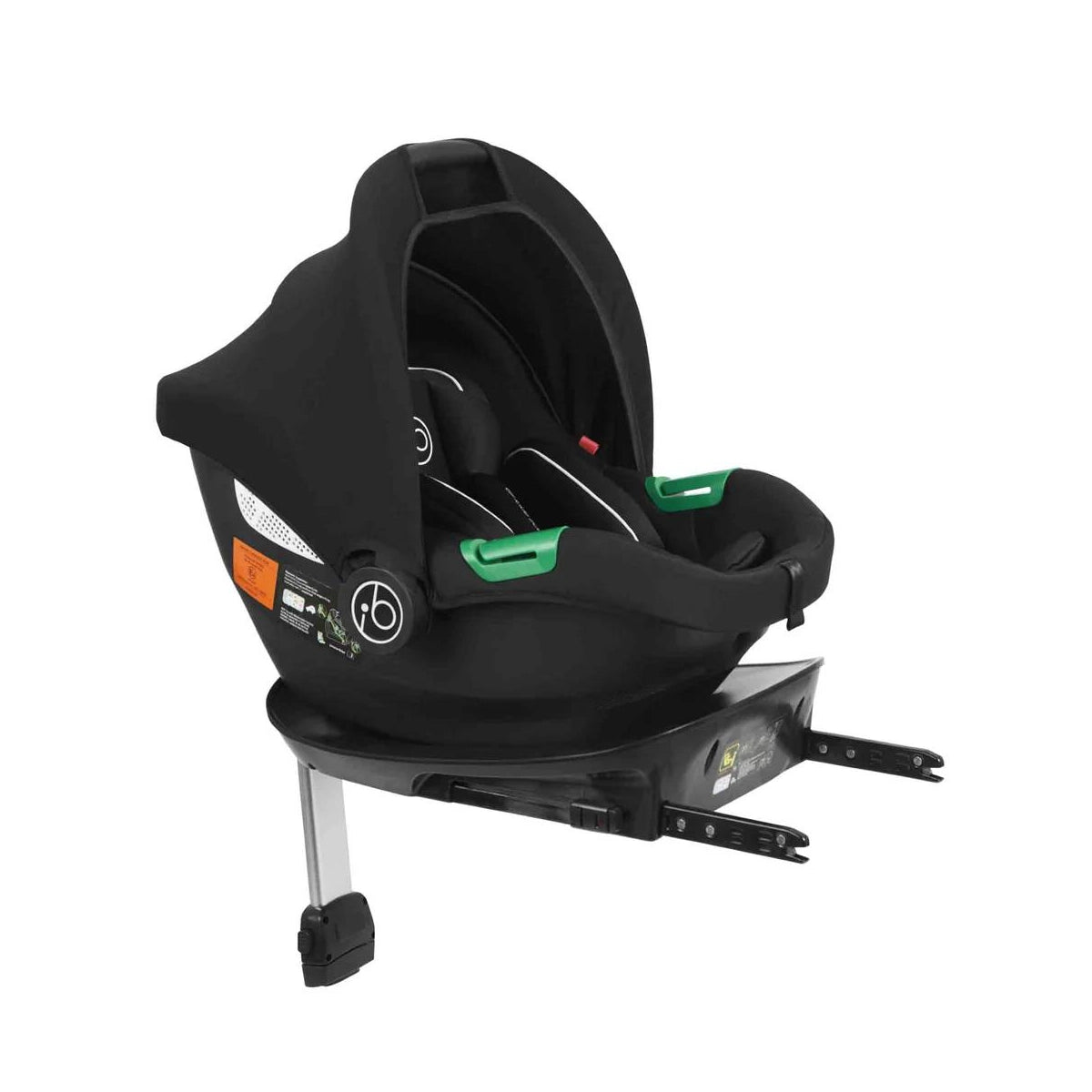 Ickle Bubba Stomp Luxe 12 Piece Travel System with i-Size Cirrus Car Seat & ISOFIX Base - Black/Charcoal Grey/Tan