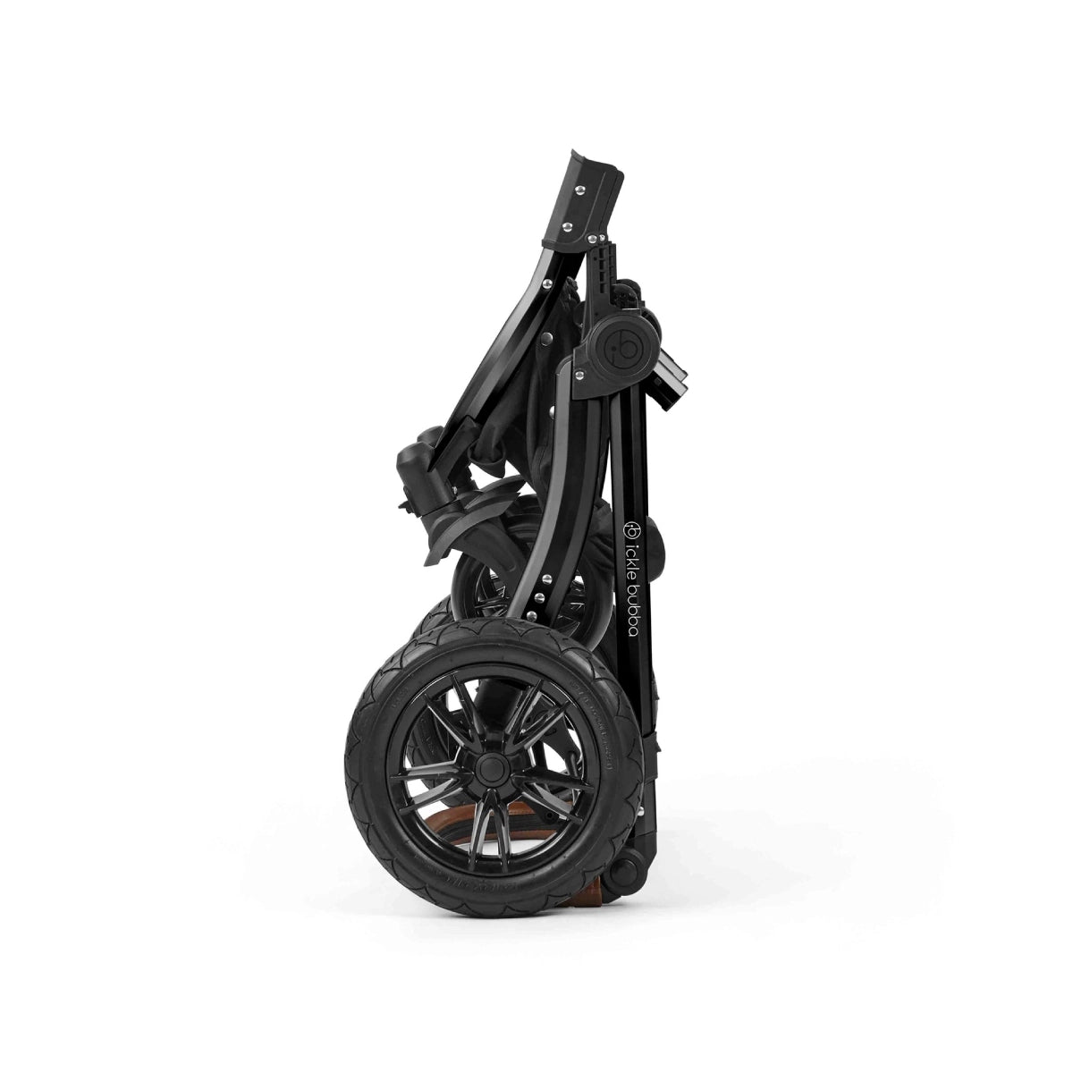 Ickle Bubba Stomp Luxe 12 Piece Travel System with i-Size Cirrus Car Seat & ISOFIX Base - Black/Charcoal Grey/Tan