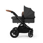 Ickle Bubba Stomp Luxe 12 Piece Travel System with i-Size Cirrus Car Seat & ISOFIX Base - Black/Charcoal Grey/Tan