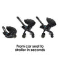 Doona X infant Car Seat/Stroller/Mirror and Isofix Base – Nitro Black