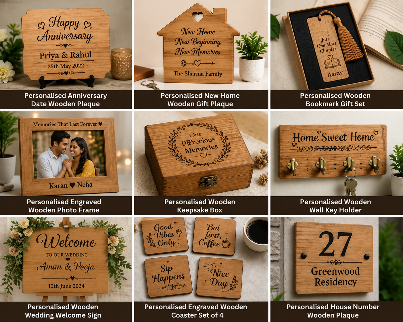 Personalised House Number Wooden Plaque