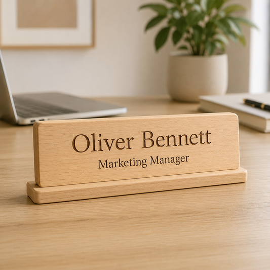 Personalised Wooden Desk Name Plate
