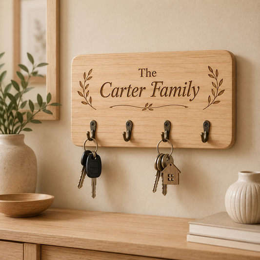 Personalised Wooden Wall Key Holder