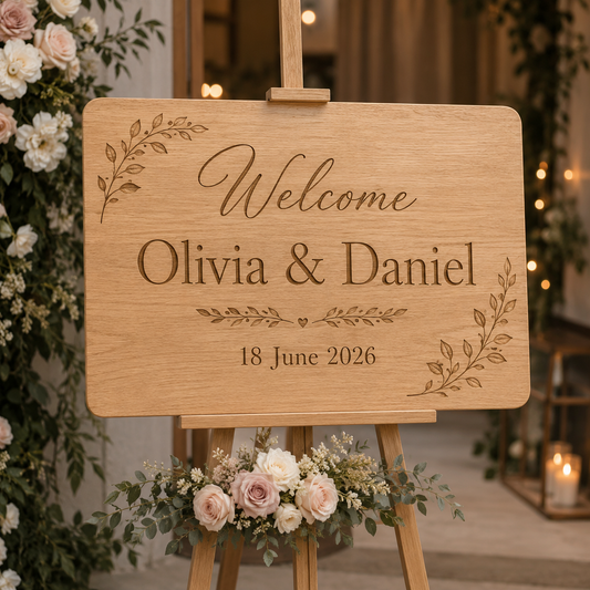 Personalised Wooden Wedding Welcome Sign