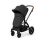 Ickle Bubba Stomp Luxe 12 Piece Travel System with i-Size Cirrus Car Seat & ISOFIX Base - Black/Charcoal Grey/Tan